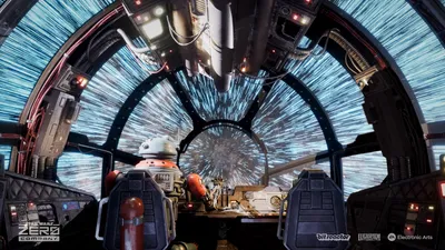 An astromech droid at a starship control console in STAR WARS Zero Company