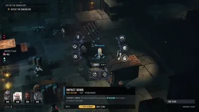 Zero Company tactical battle HUD showing the Impact Ring, target armour bars and the unit order list
